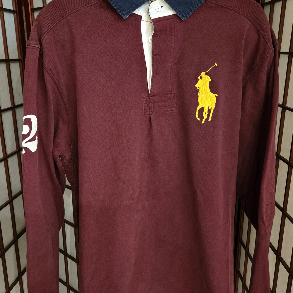 Ralph Lauren Burgundy Mens Rugby Style Shirt Size Large Tall
